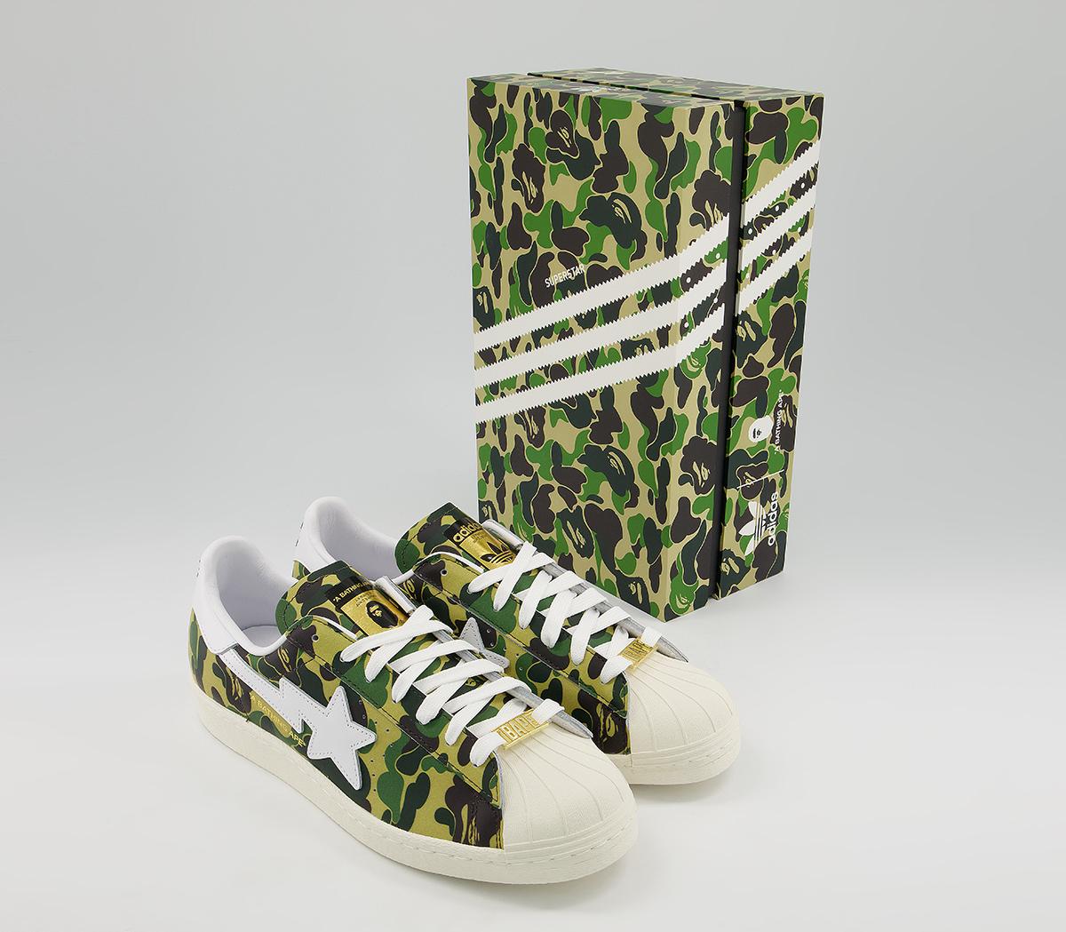 adidasBape Superstar 80s TrainersGreen Camo White