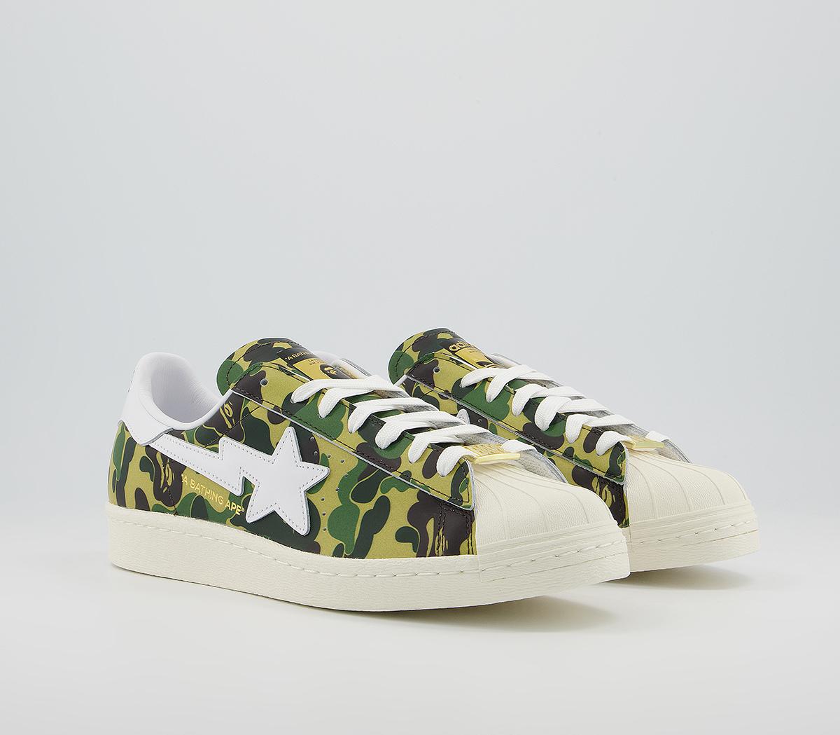 adidasBape Superstar 80s TrainersGreen Camo White