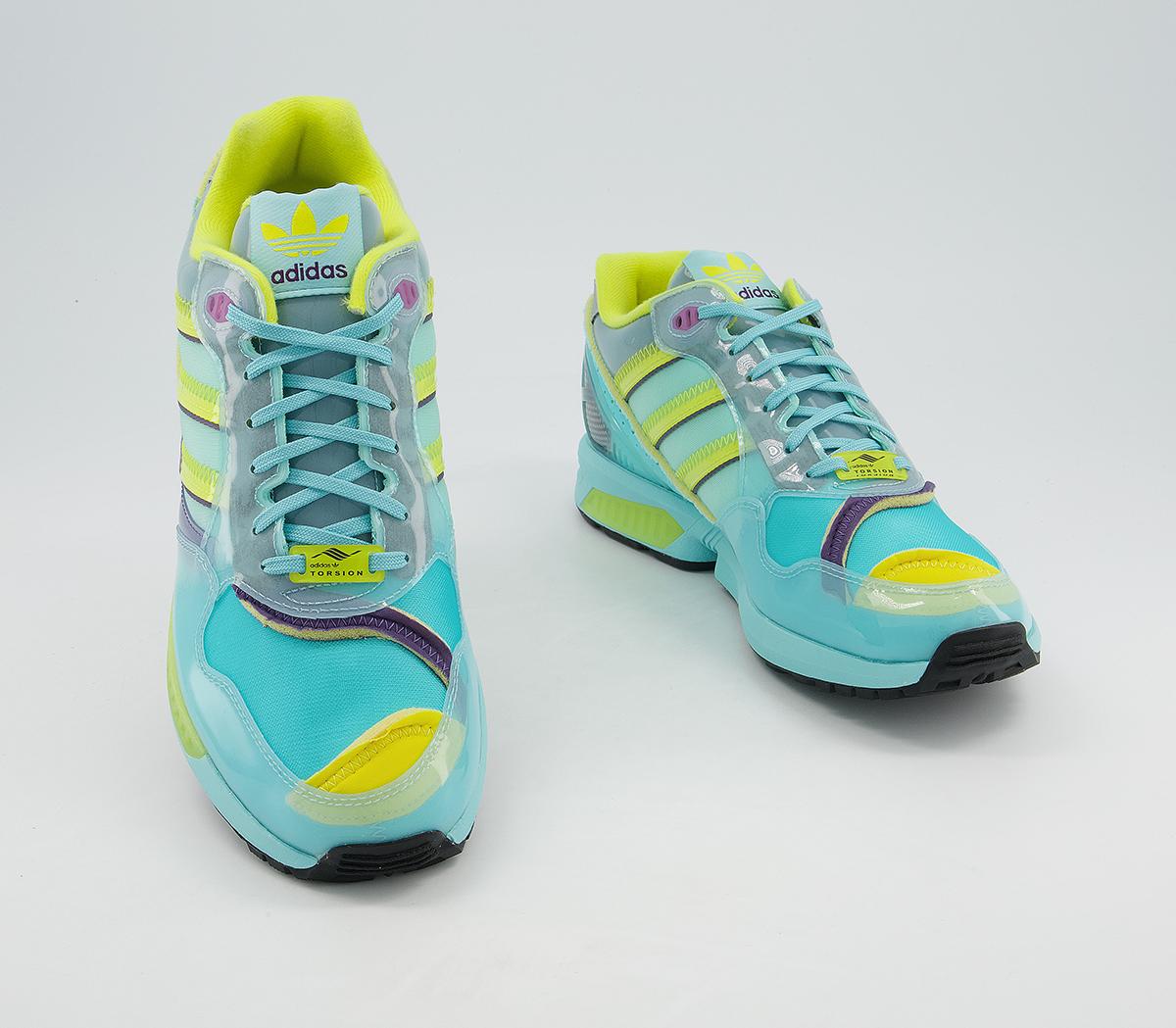 adidasXz0006 Inside Out TrainersClear Aqua Light Aqua Shock Yellow