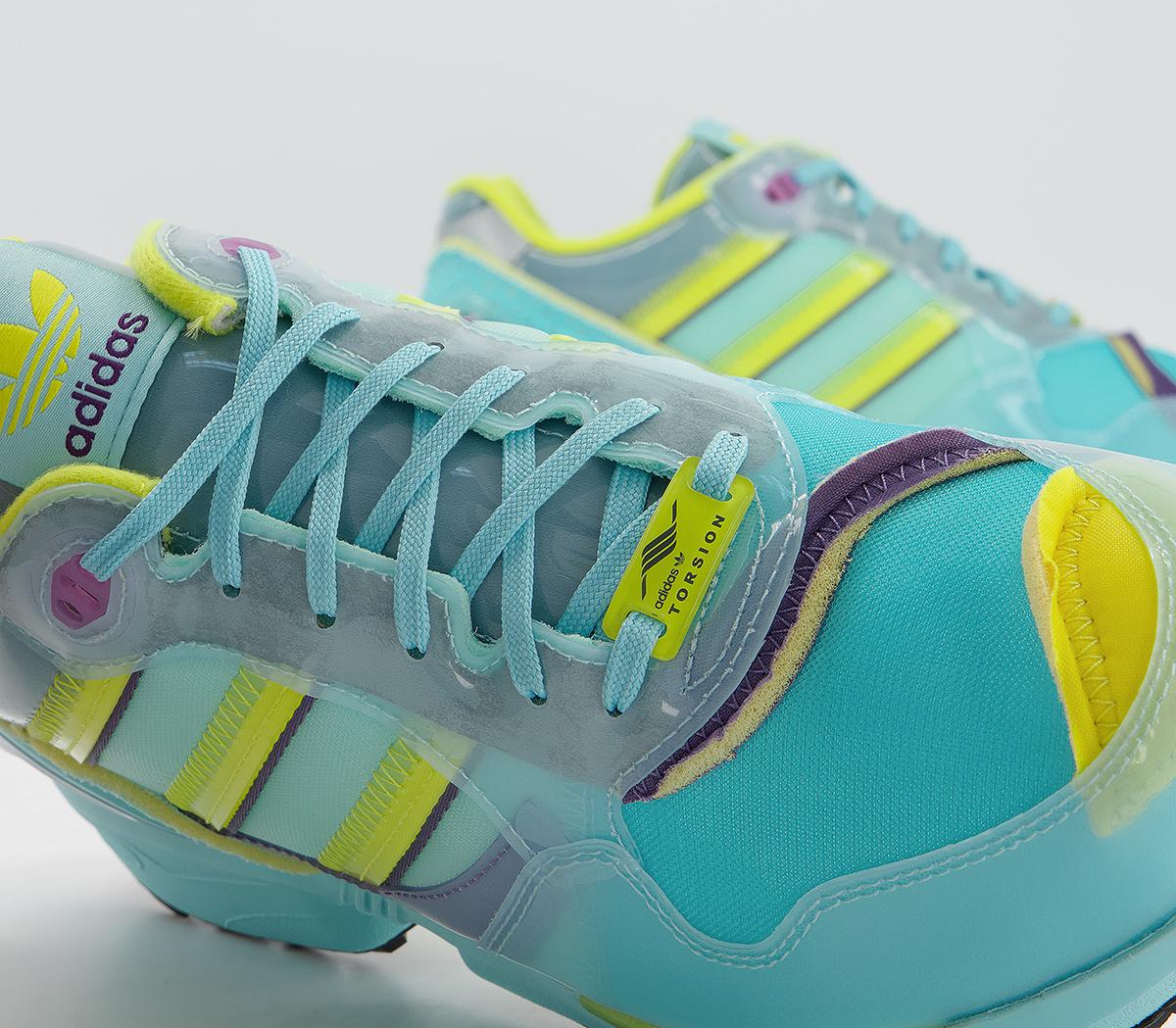 adidasXz0006 Inside Out TrainersClear Aqua Light Aqua Shock Yellow