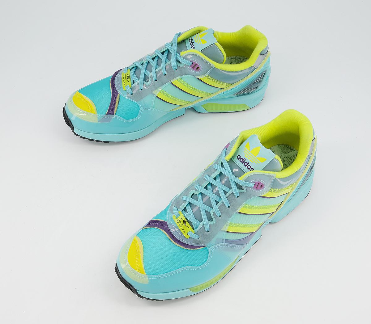 adidasXz0006 Inside Out TrainersClear Aqua Light Aqua Shock Yellow