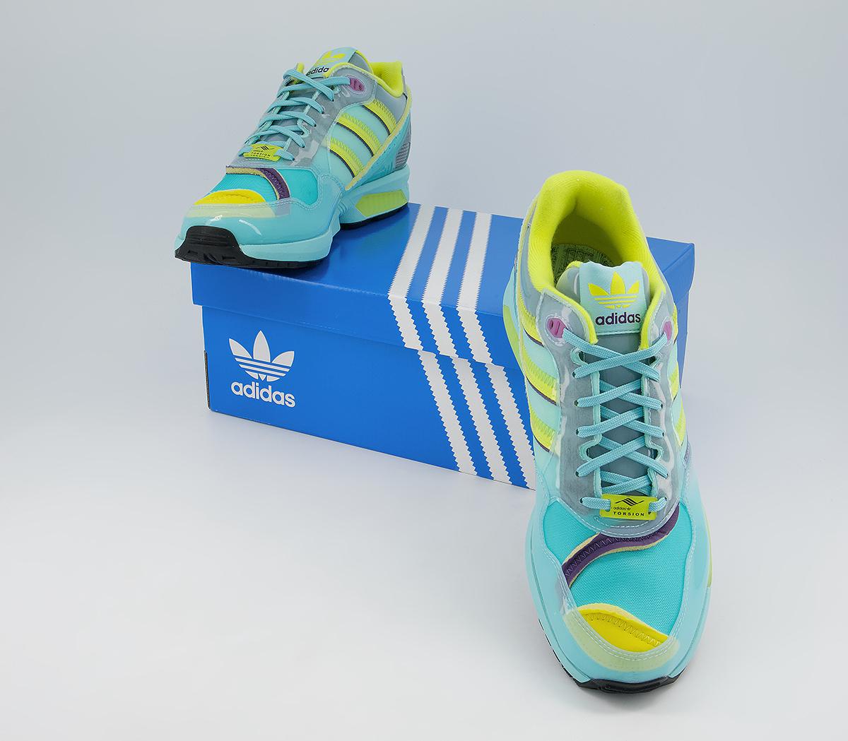 adidasXz0006 Inside Out TrainersClear Aqua Light Aqua Shock Yellow