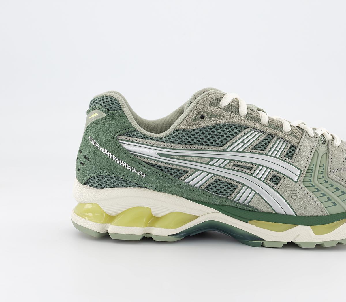 Asics Gel Kayano 14 Trainers Grey Green Yellow Mens Trainers King