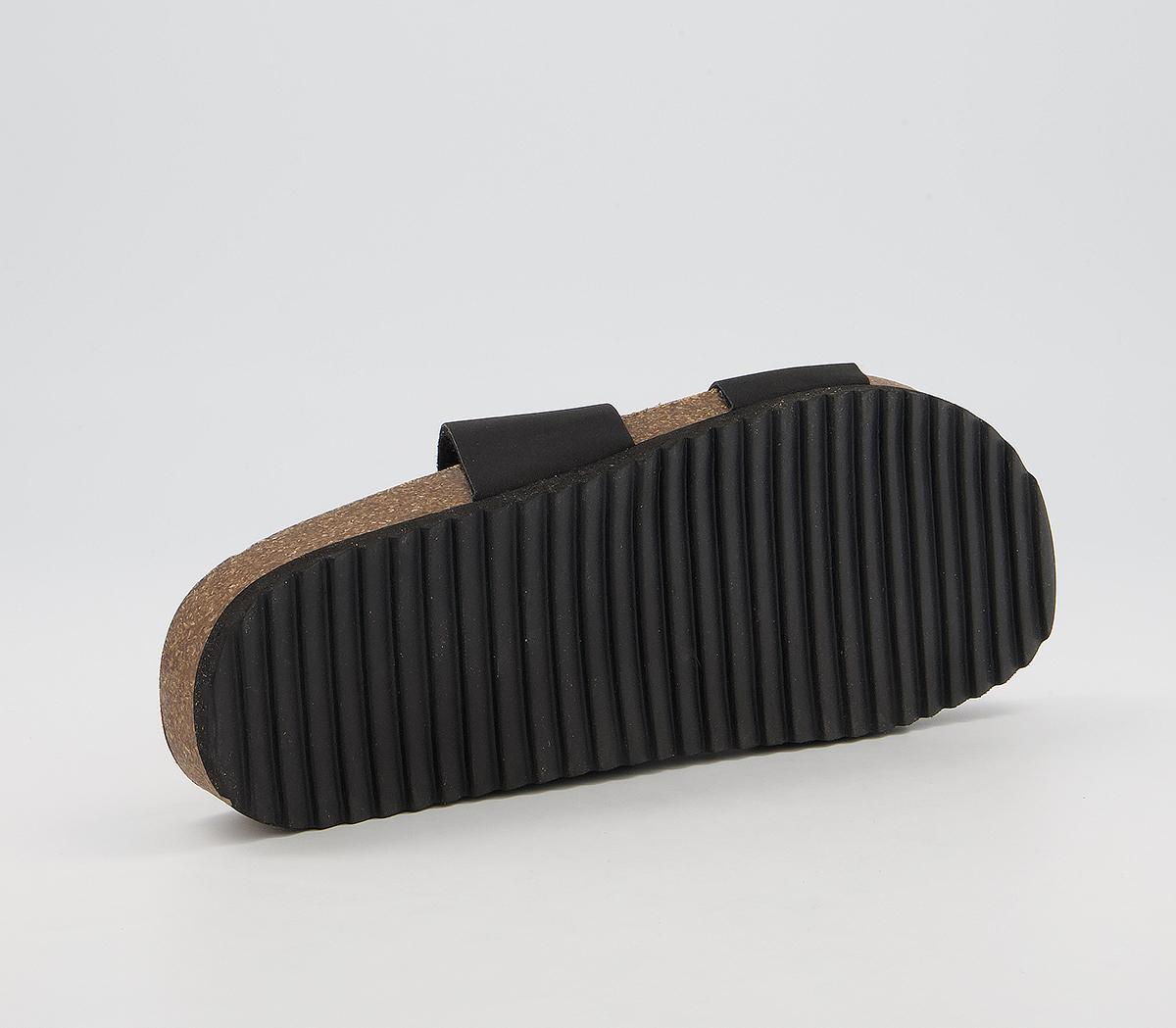 Office Swift Double Strap Footbed Flat Sandals Office Swift Double Strap Footbed Flat Sandals Black