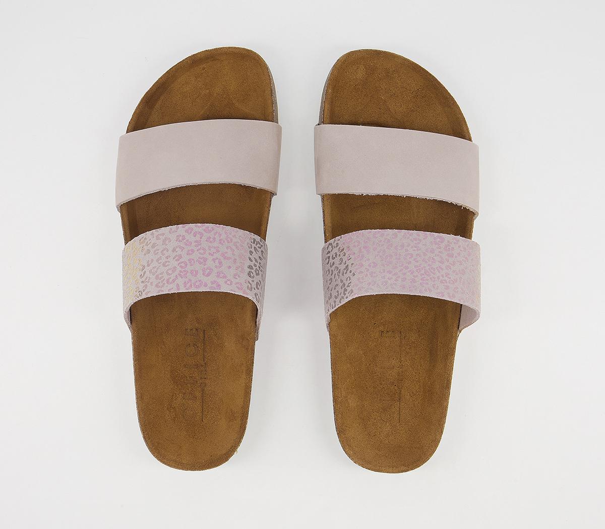 Office Swift Double Strap Footbed Sandals Office Swift Double Strap Footbed Sandals Nude Nubuck Rose Gold Mix