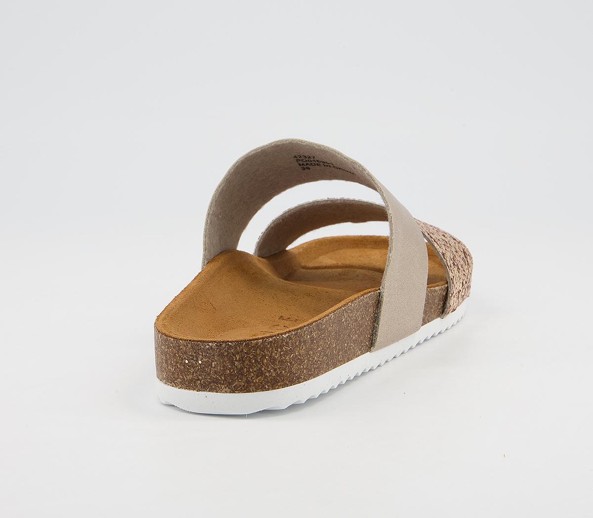Office Swift Double Strap Footbed Sandals Office Swift Double Strap Footbed Sandals Gold Rose Gold Mix