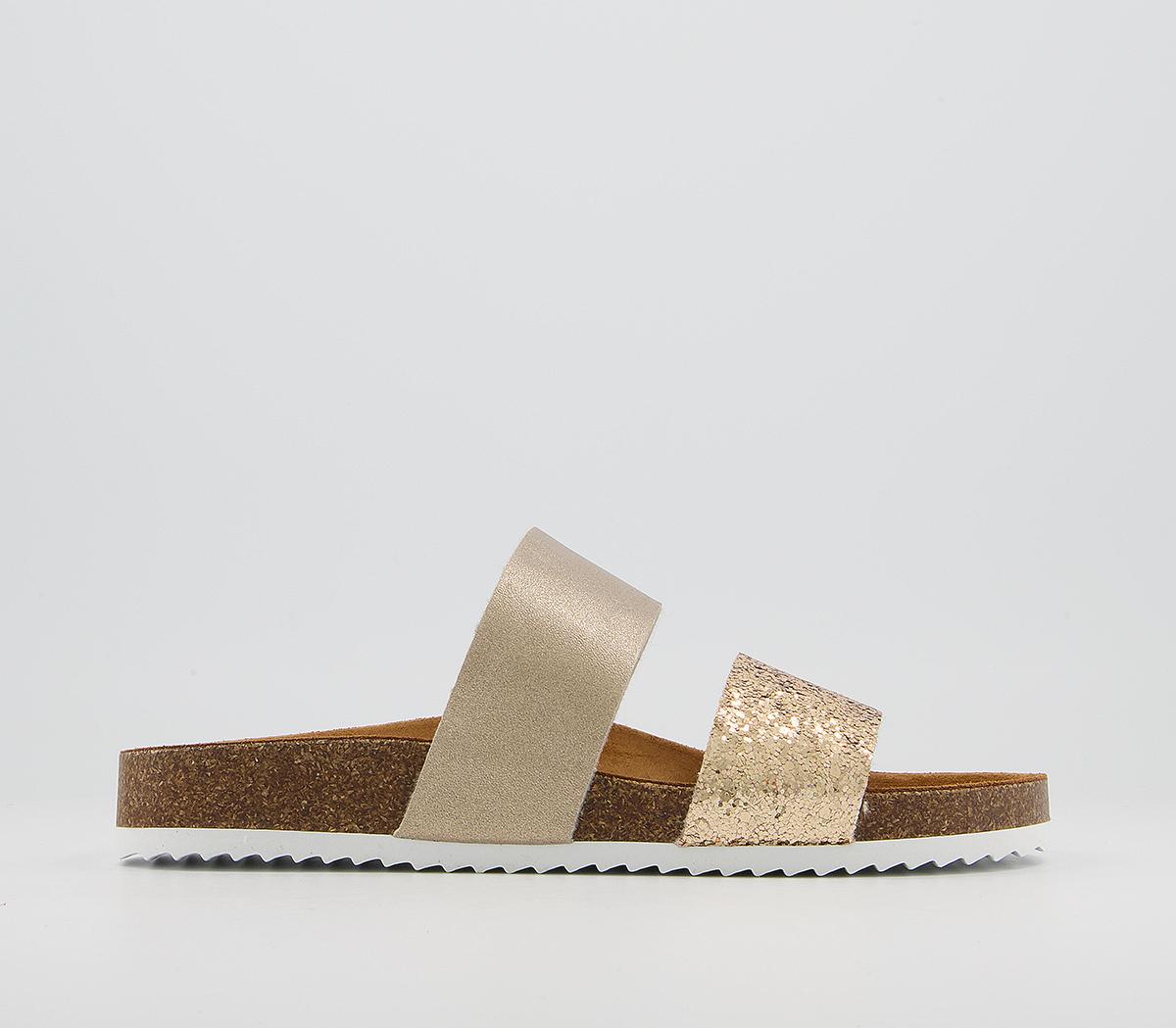 Gold 2025 footbed sandals