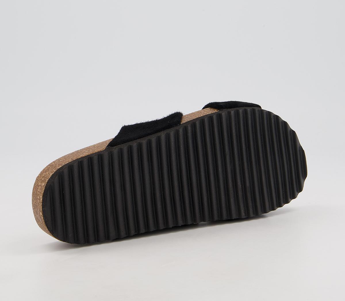 Office Sustain Twisted Footbed Flat Sandals Office Sustain Twisted Footbed Flat Sandals Black Suede