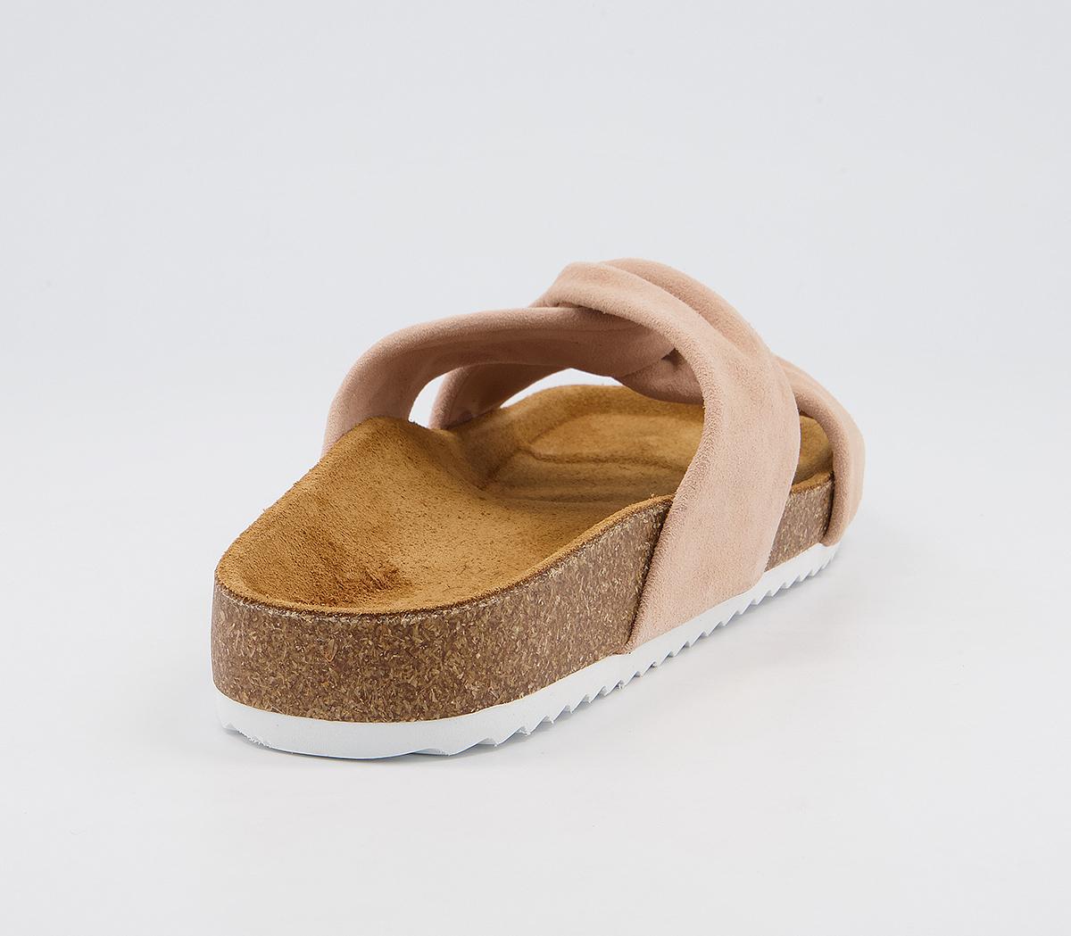 Office Sustain Twisted Footbed Flat Sandals Office Sustain Twisted Footbed Flat Sandals Nude Suede