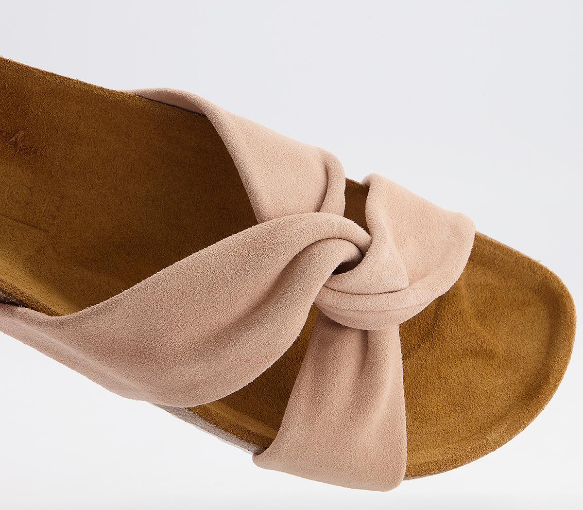 Office Sustain Twisted Footbed Flat Sandals Office Sustain Twisted Footbed Flat Sandals Nude Suede