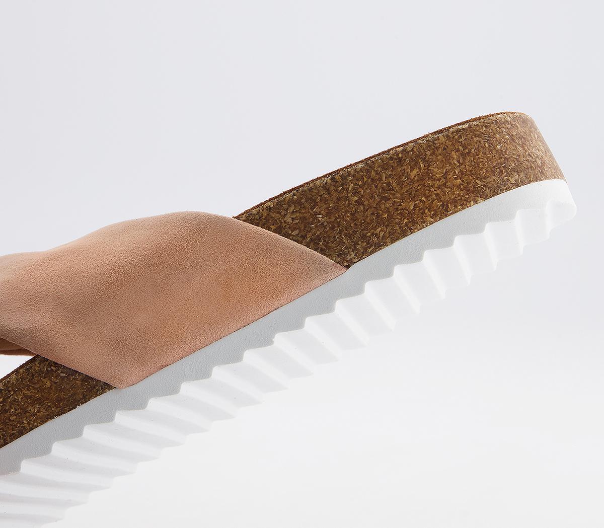 Office Sustain Twisted Footbed Flat Sandals Office Sustain Twisted Footbed Flat Sandals Nude Suede