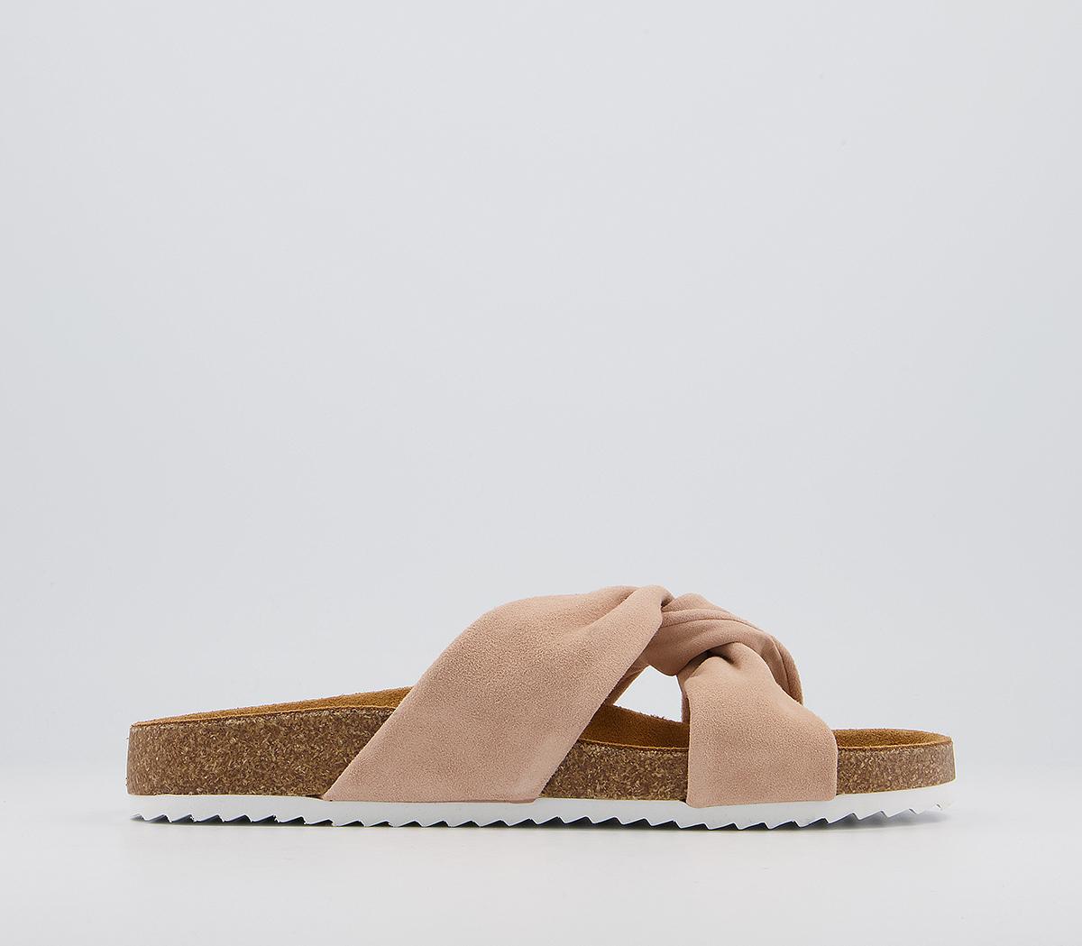 OFFICESustain Twisted Footbed Flat SandalsBlush Suede