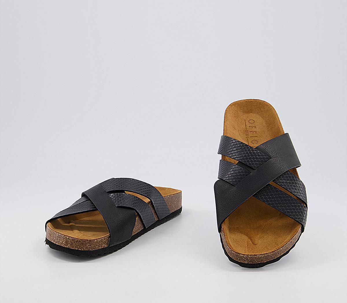 OFFICE Saviour Cross Strap Footbed Sandals Black Women’s Sandals