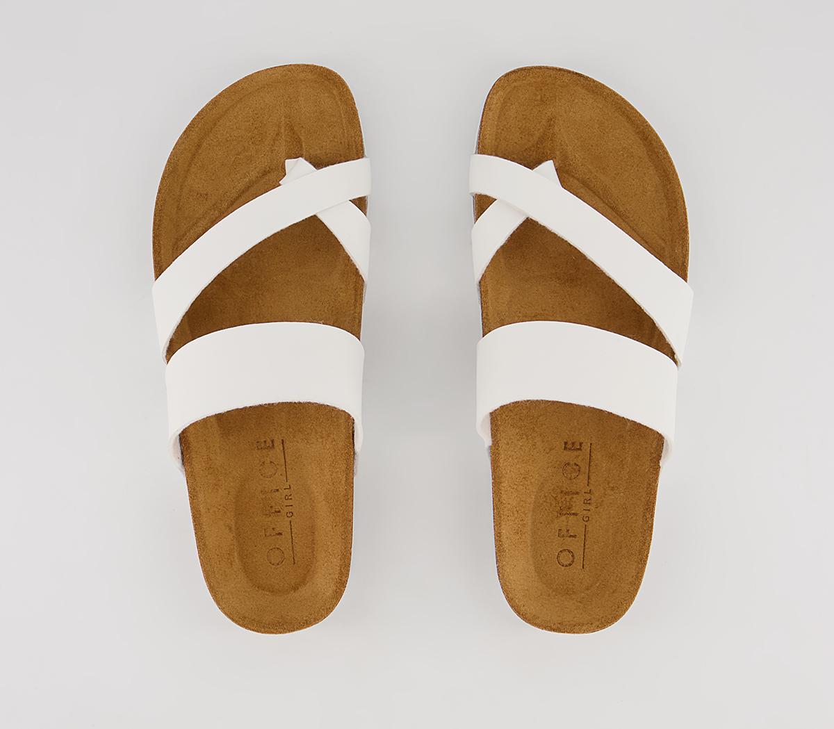 Office Sanely Footbed Flat Sandals Office Sanely Footbed Flat Sandals White
