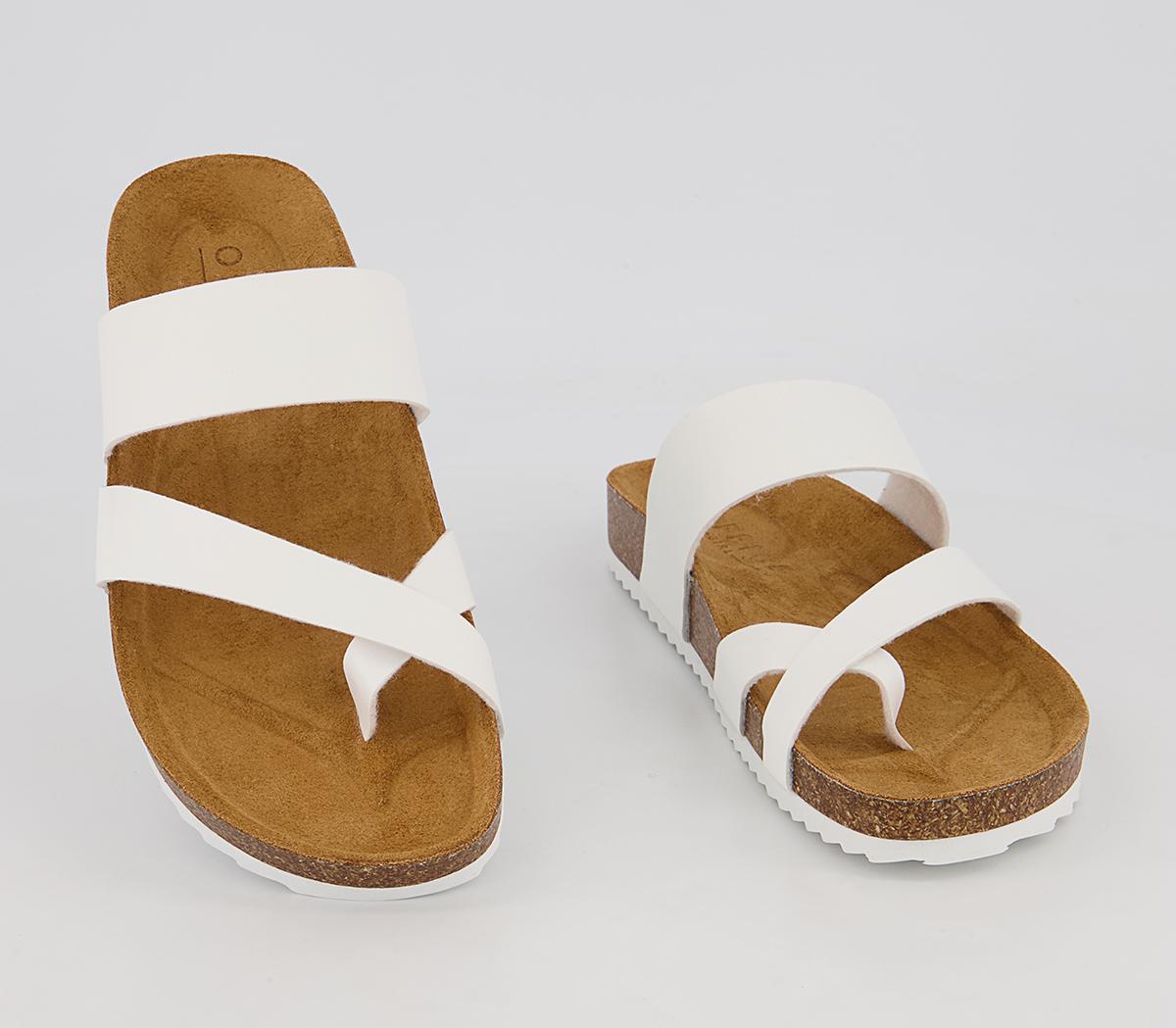 Office Sanely Footbed Flat Sandals Office Sanely Footbed Flat Sandals White
