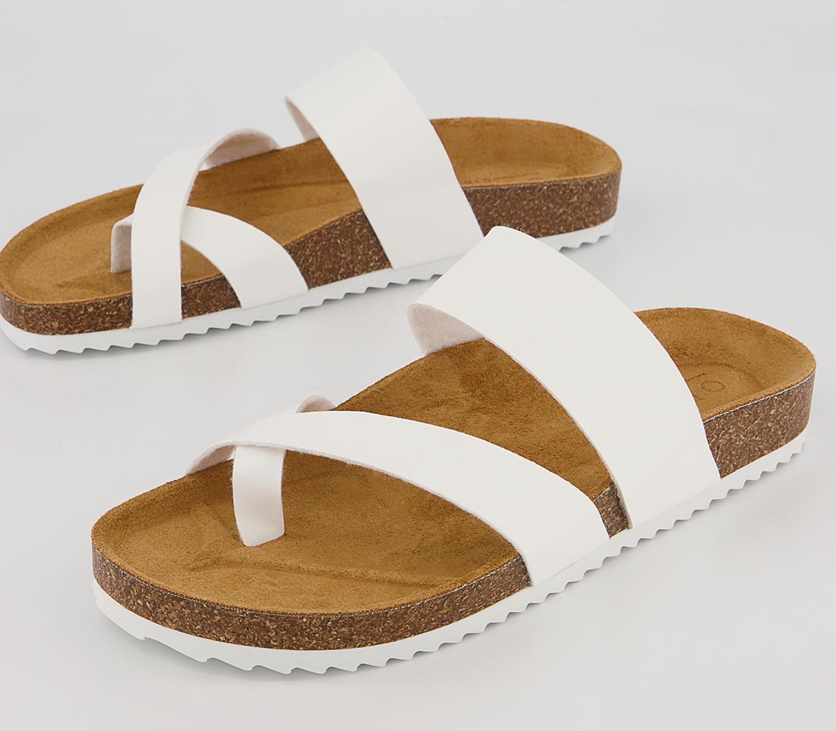 Office Sanely Footbed Flat Sandals Office Sanely Footbed Flat Sandals White