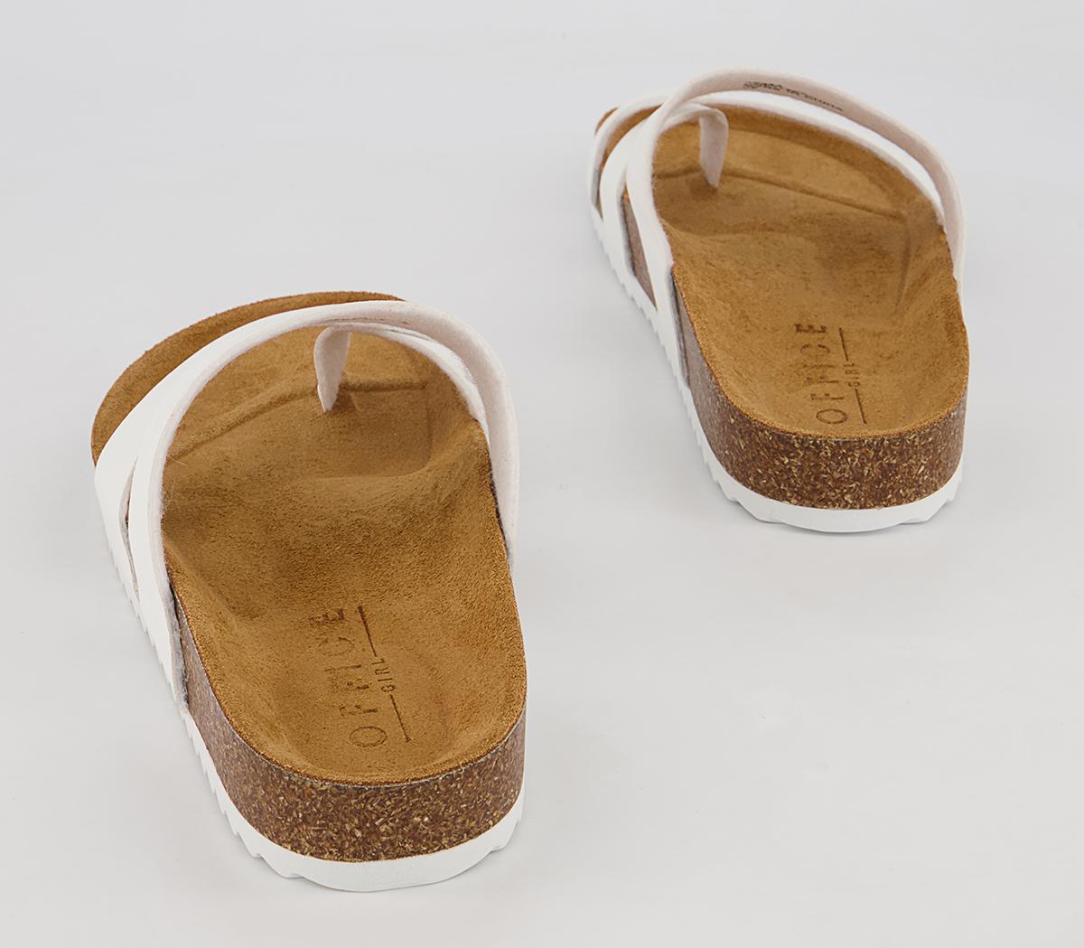 Office Sanely Footbed Flat Sandals Office Sanely Footbed Flat Sandals White