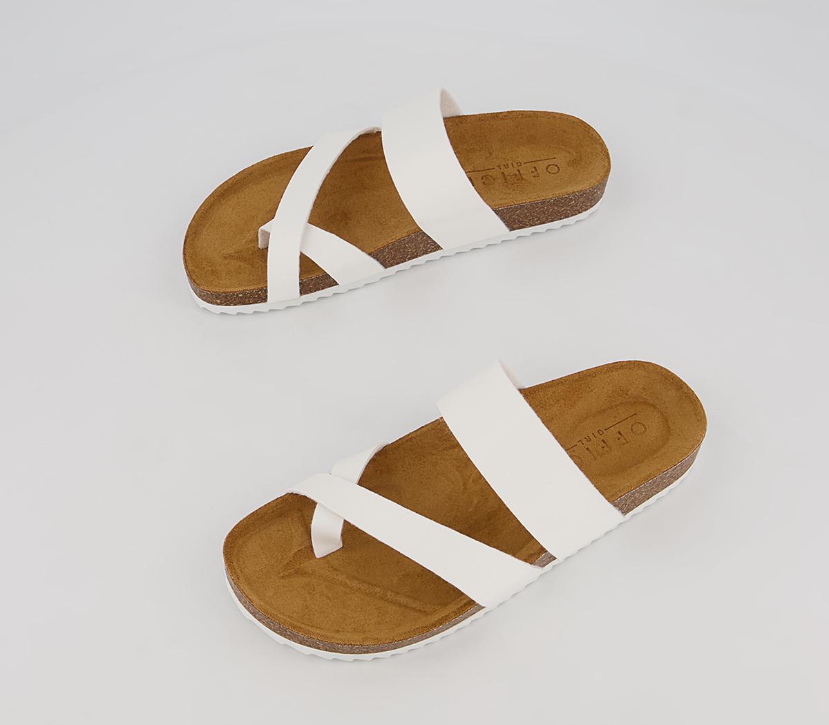 Office Sanely Footbed Flat Sandals Office Sanely Footbed Flat Sandals White