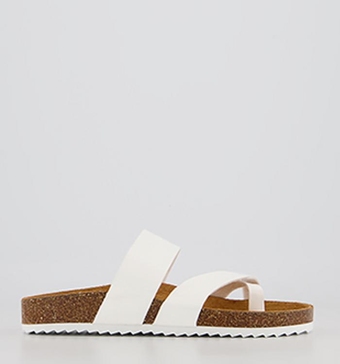 Office Sanely Footbed Flat Sandals White