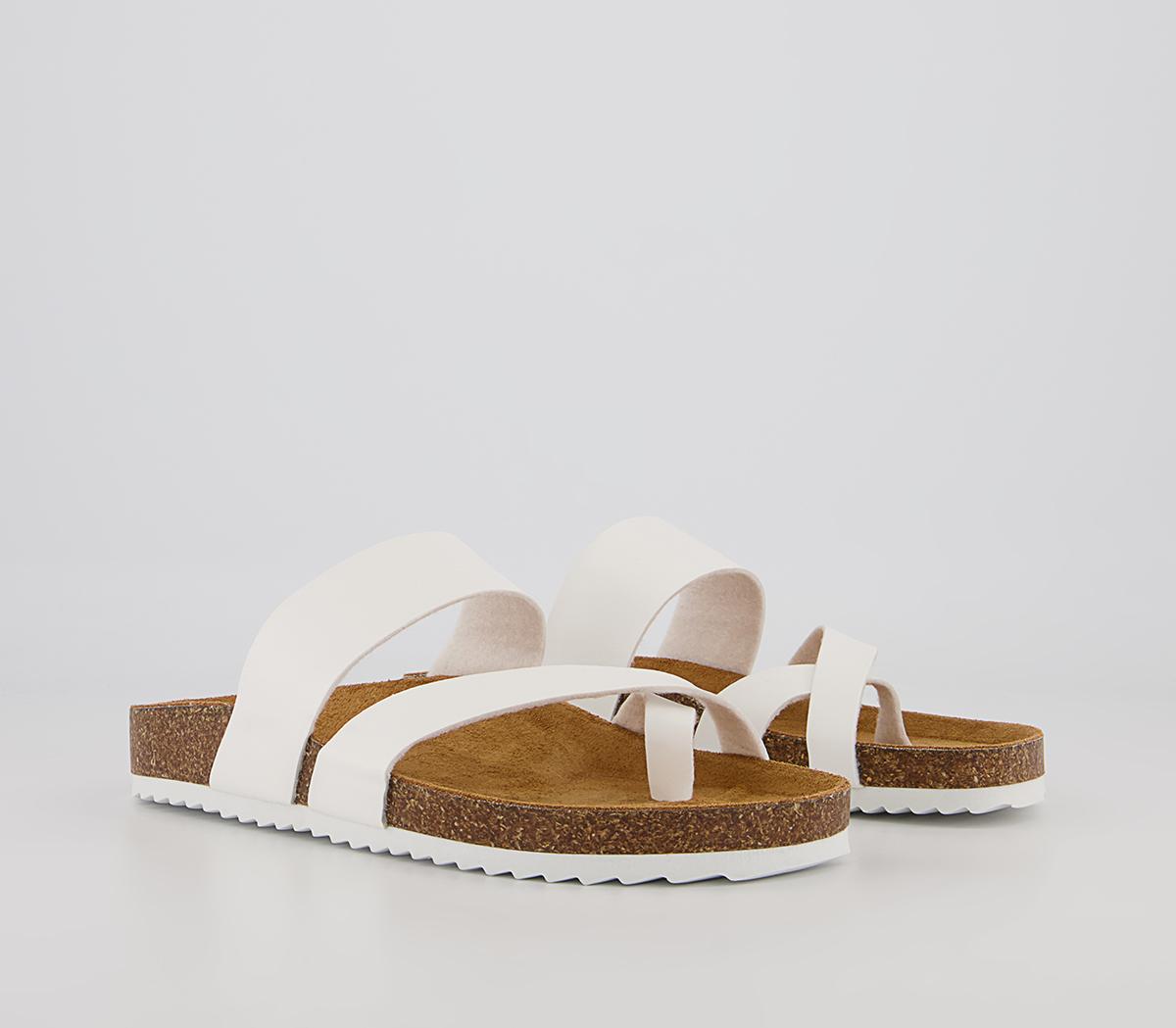 Office Sanely Footbed Flat Sandals Office Sanely Footbed Flat Sandals White