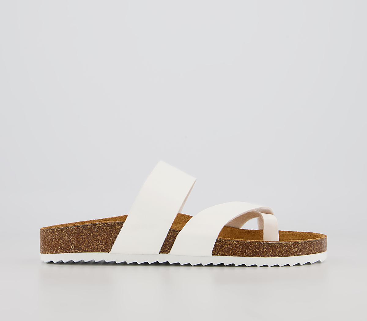 Office Sanely Footbed Flat Sandals Office Sanely Footbed Flat Sandals White