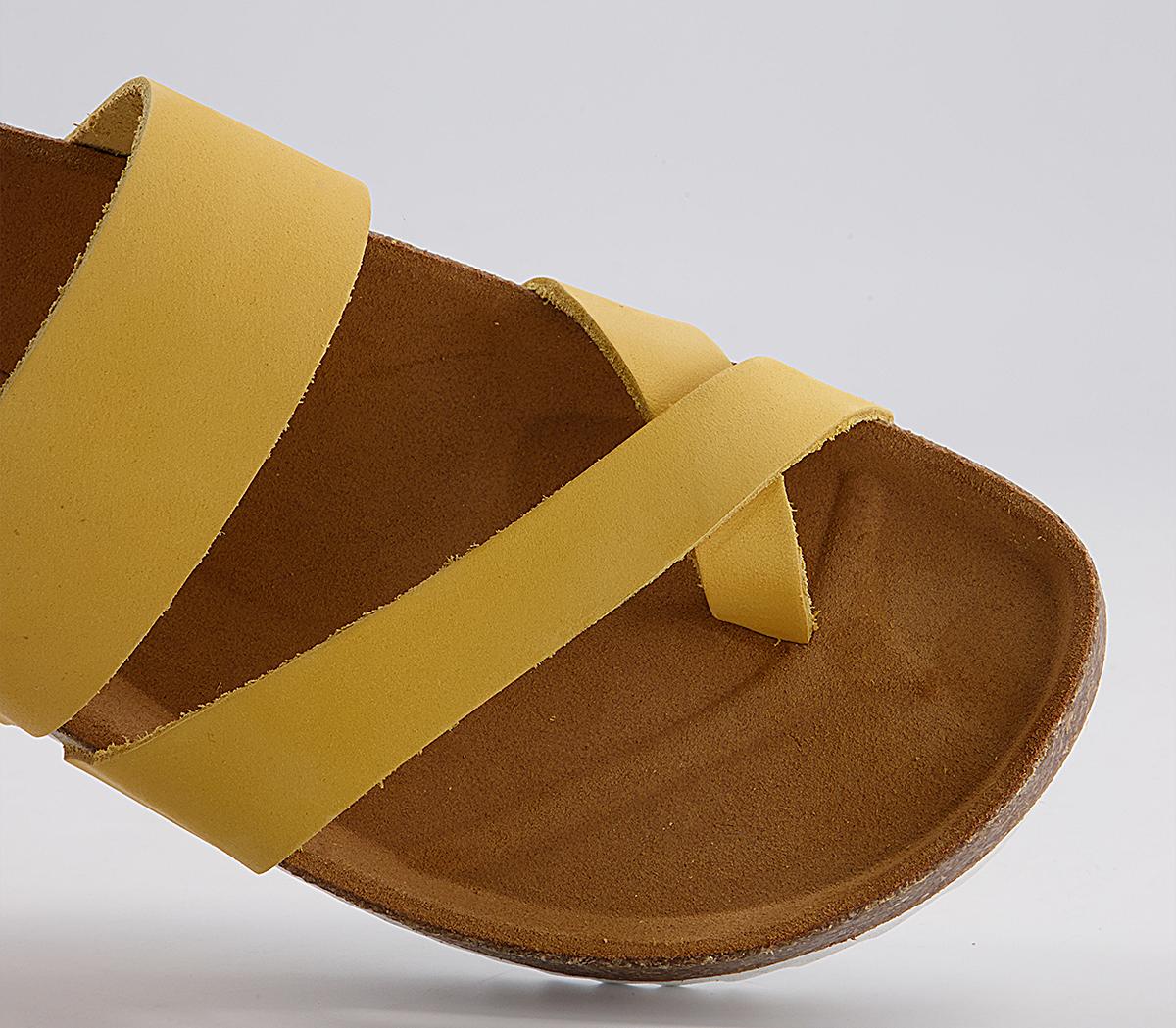 OFFICE Sanely Footbed Sandals Ochre Yellow Nubuck Women's Sandals
