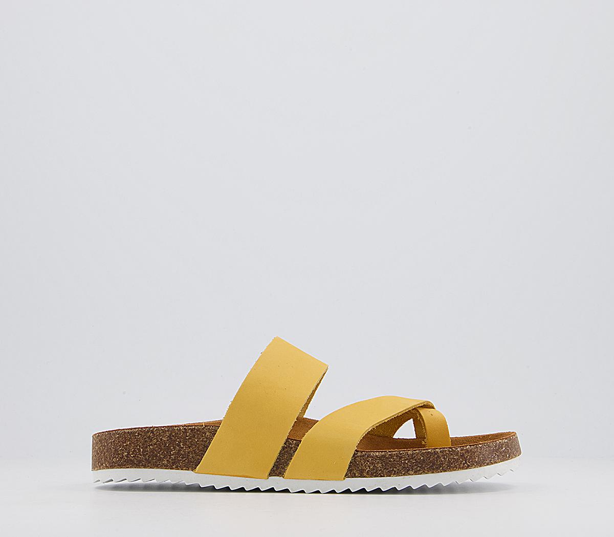 OFFICESanely Footbed SandalsOchre Yellow Nubuck