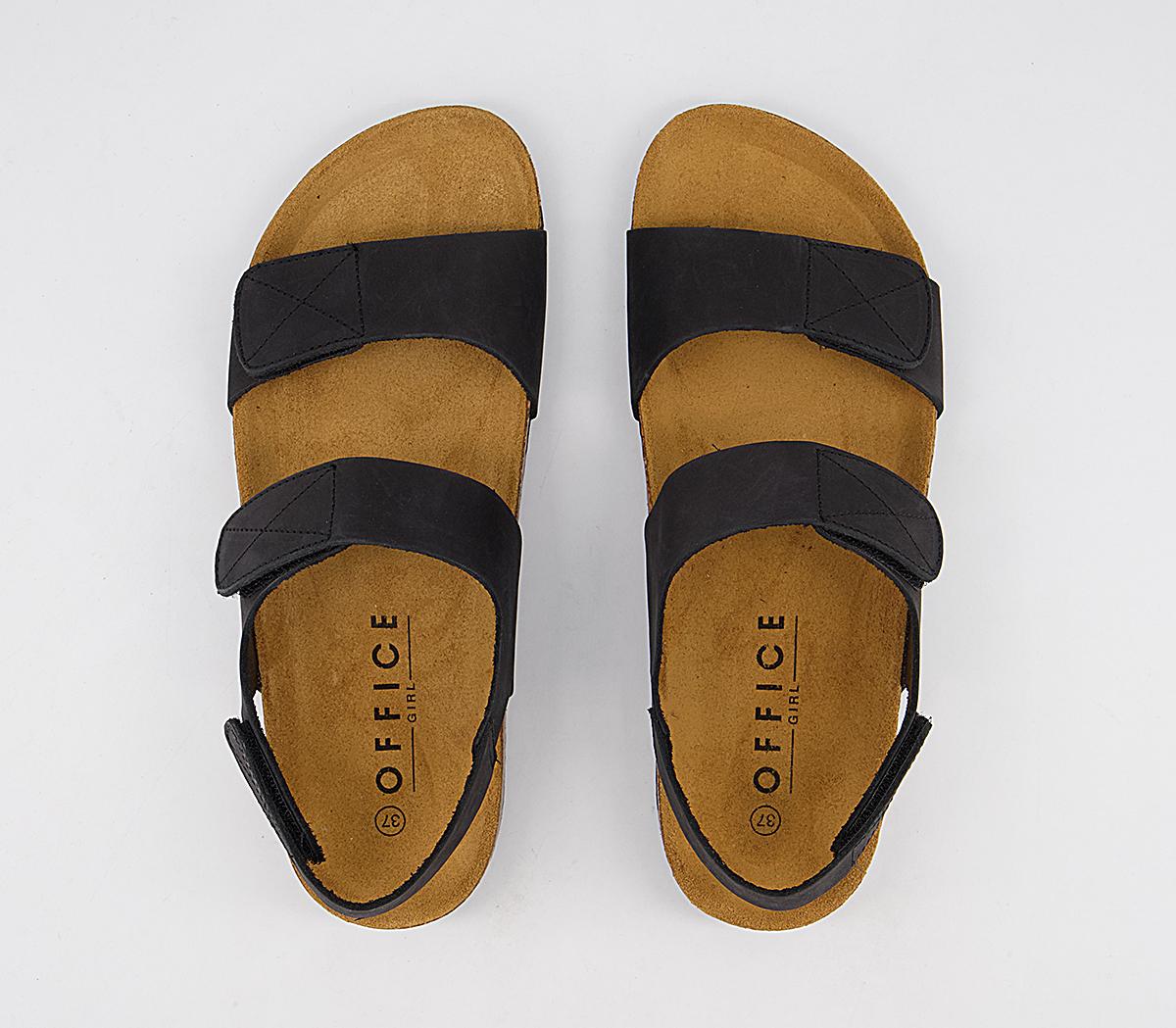 Office Serpent Double Strap Sling Footbed Sandals Office Serpent Double Strap Sling Footbed Sandals Black Nubuck