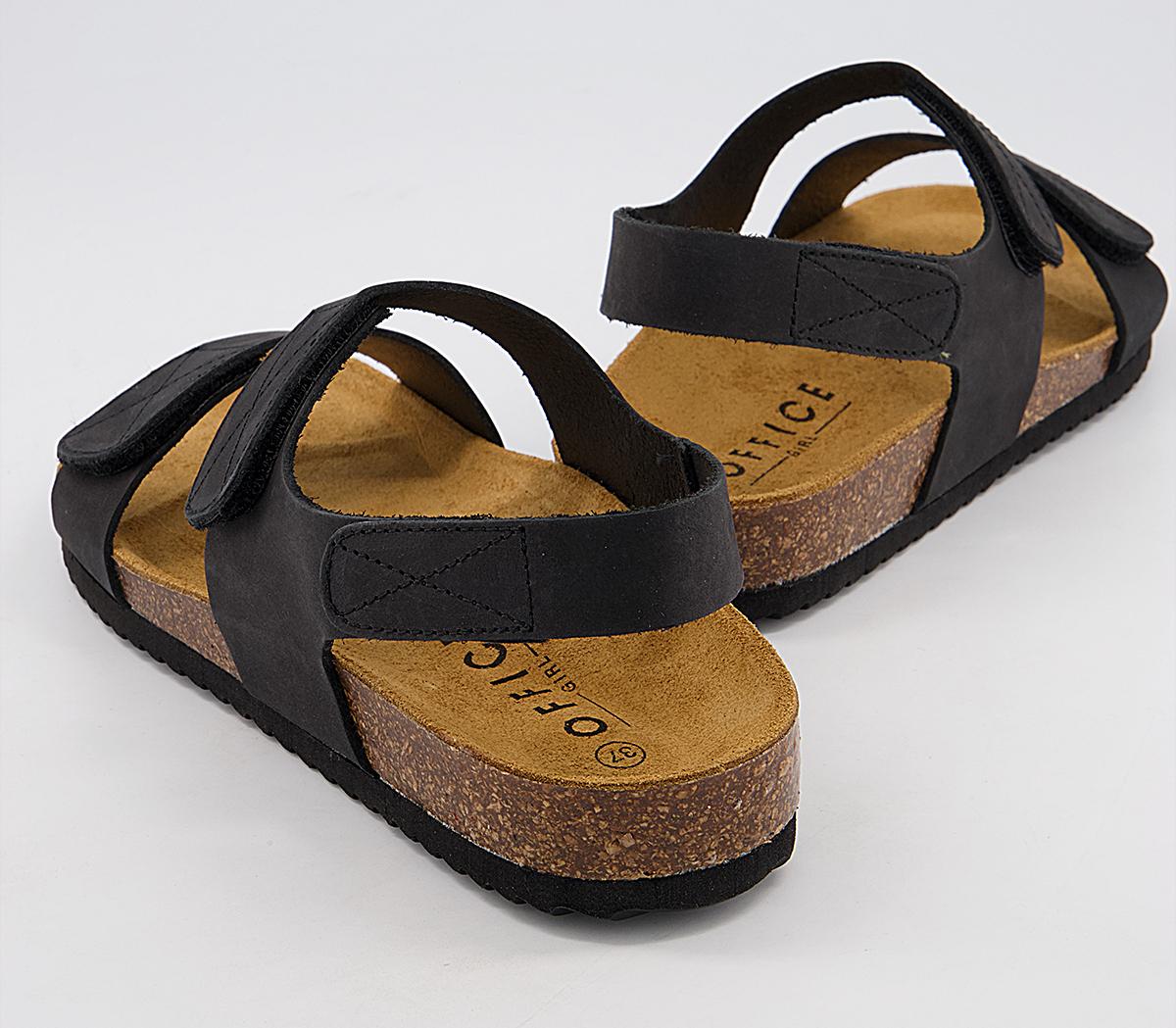 Office Serpent Double Strap Sling Footbed Sandals Office Serpent Double Strap Sling Footbed Sandals Black Nubuck