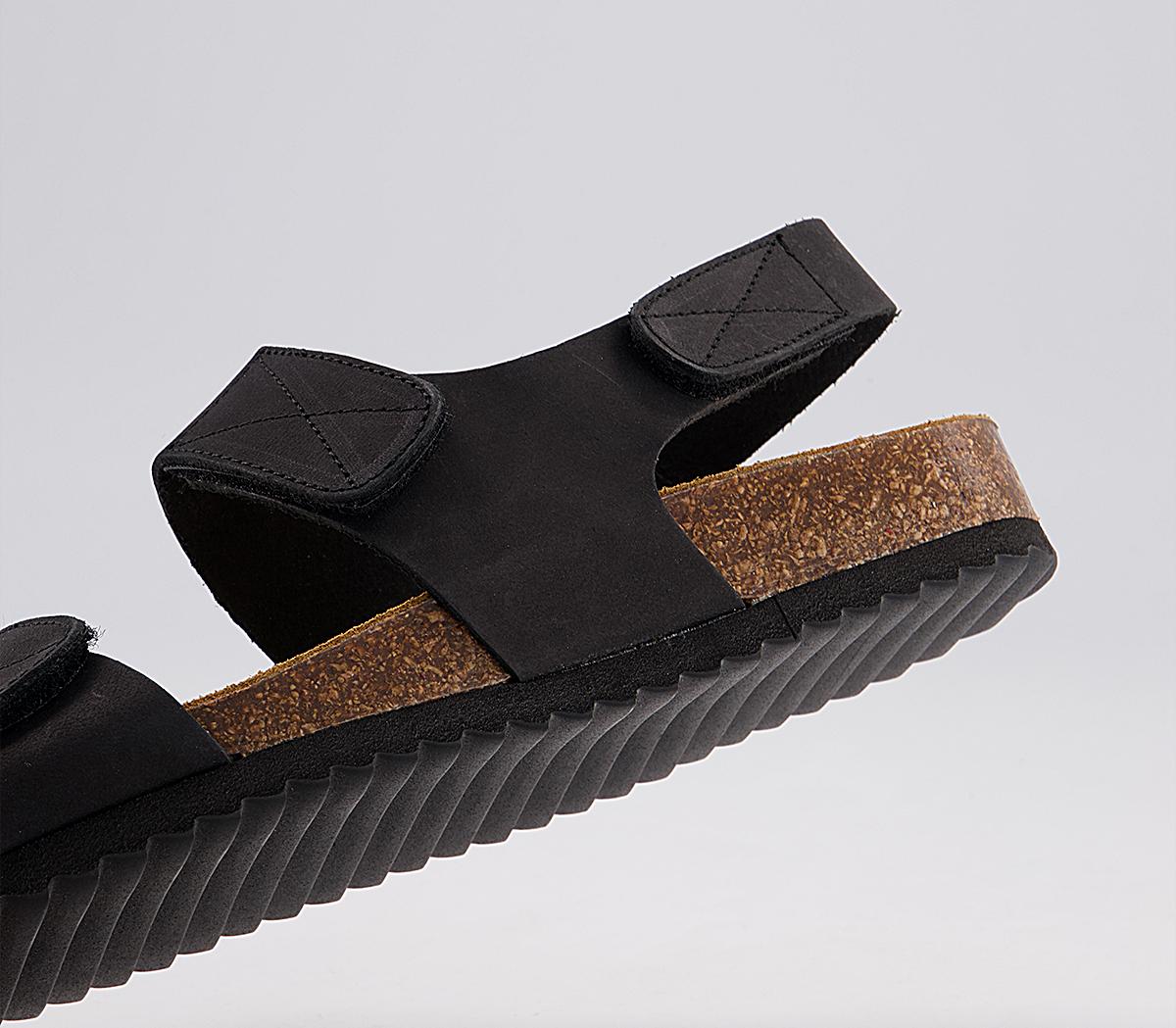 Office Serpent Double Strap Sling Footbed Sandals Office Serpent Double Strap Sling Footbed Sandals Black Nubuck