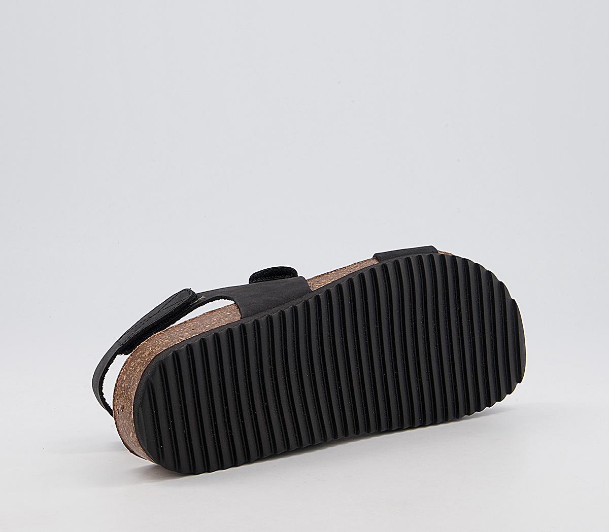 Office Serpent Double Strap Sling Footbed Sandals Office Serpent Double Strap Sling Footbed Sandals Black Nubuck