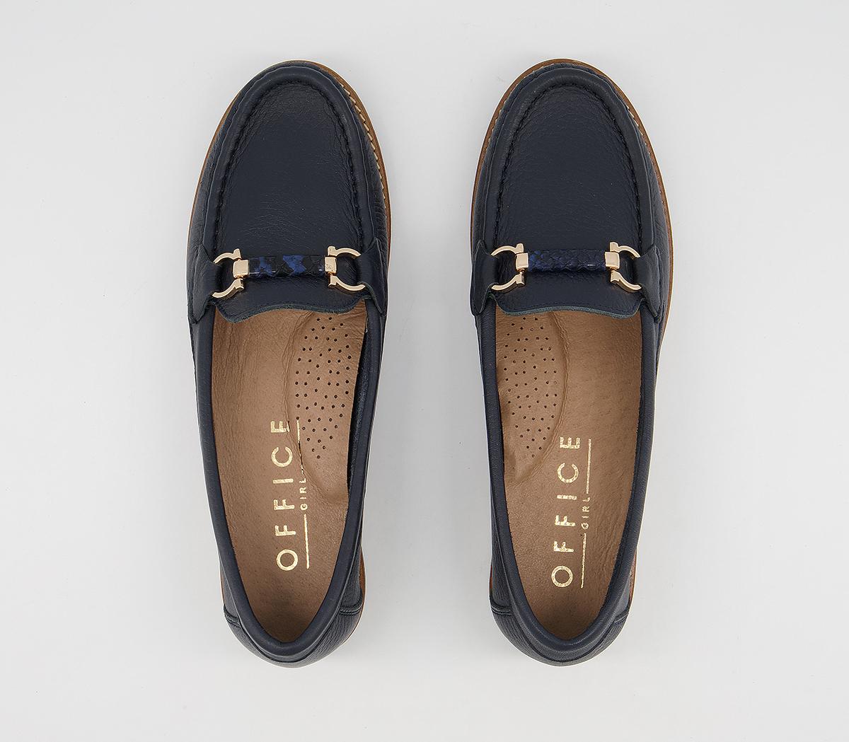 Office Friesan Trim Soft Loafers Office Friesan Trim Soft Loafers Navy Leather