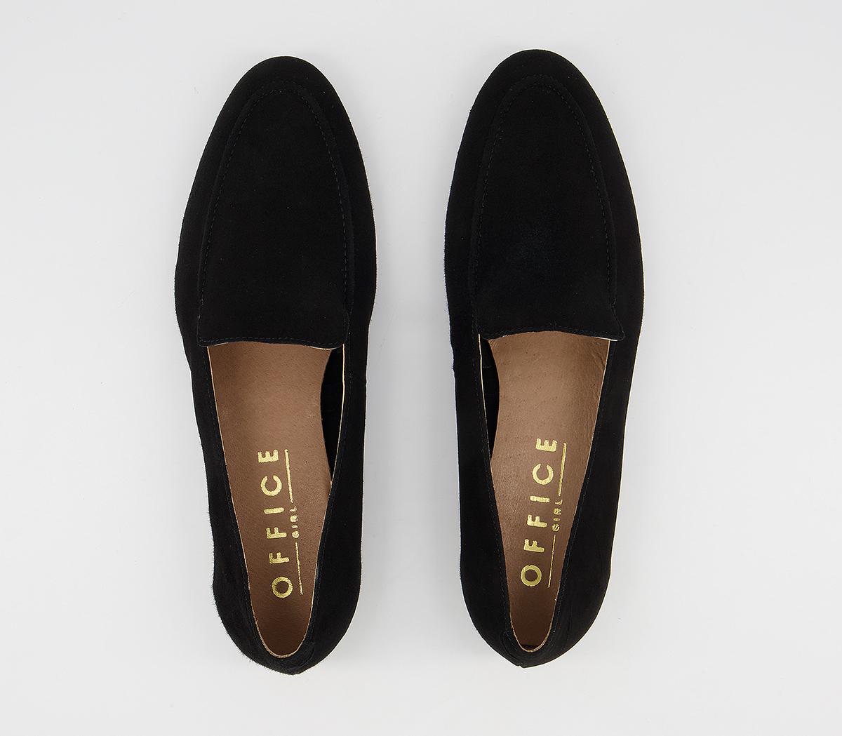 Office Fia Almond Toe Soft Loafers Office Fia Almond Toe Soft Loafers Black Suede