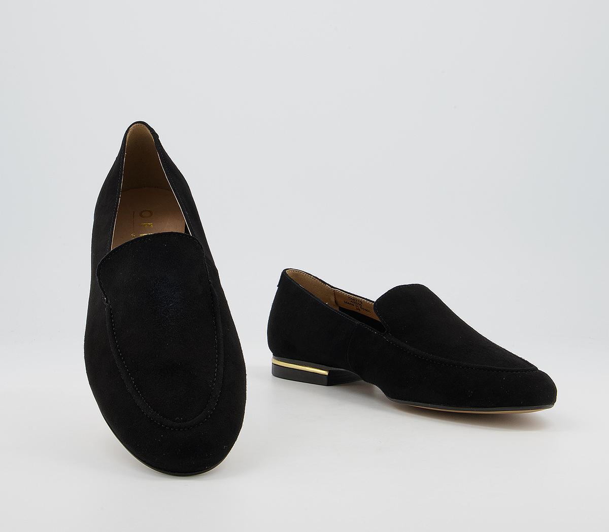 Office Fia Almond Toe Soft Loafers Office Fia Almond Toe Soft Loafers Black Suede