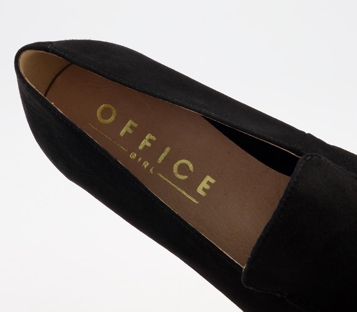 Office Fia Almond Toe Soft Loafers Office Fia Almond Toe Soft Loafers Black Suede