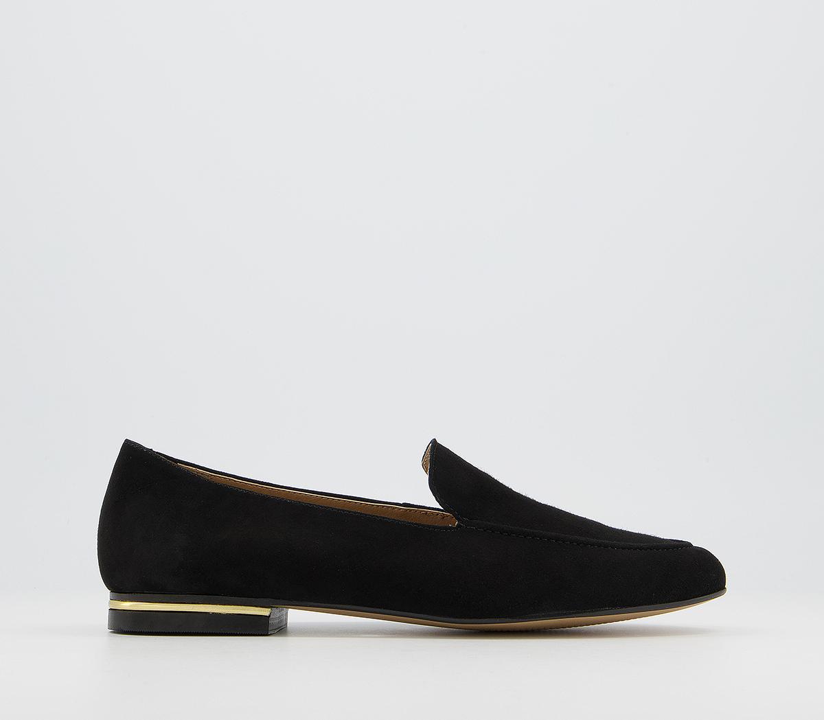 Black loafers store women suede