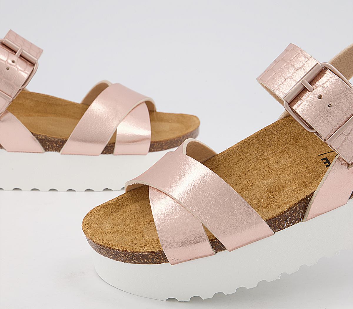 rose gold footbed sandals