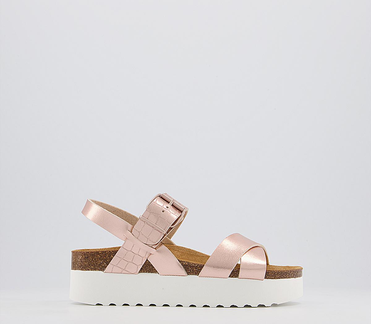 Rose gold store footbed sandals