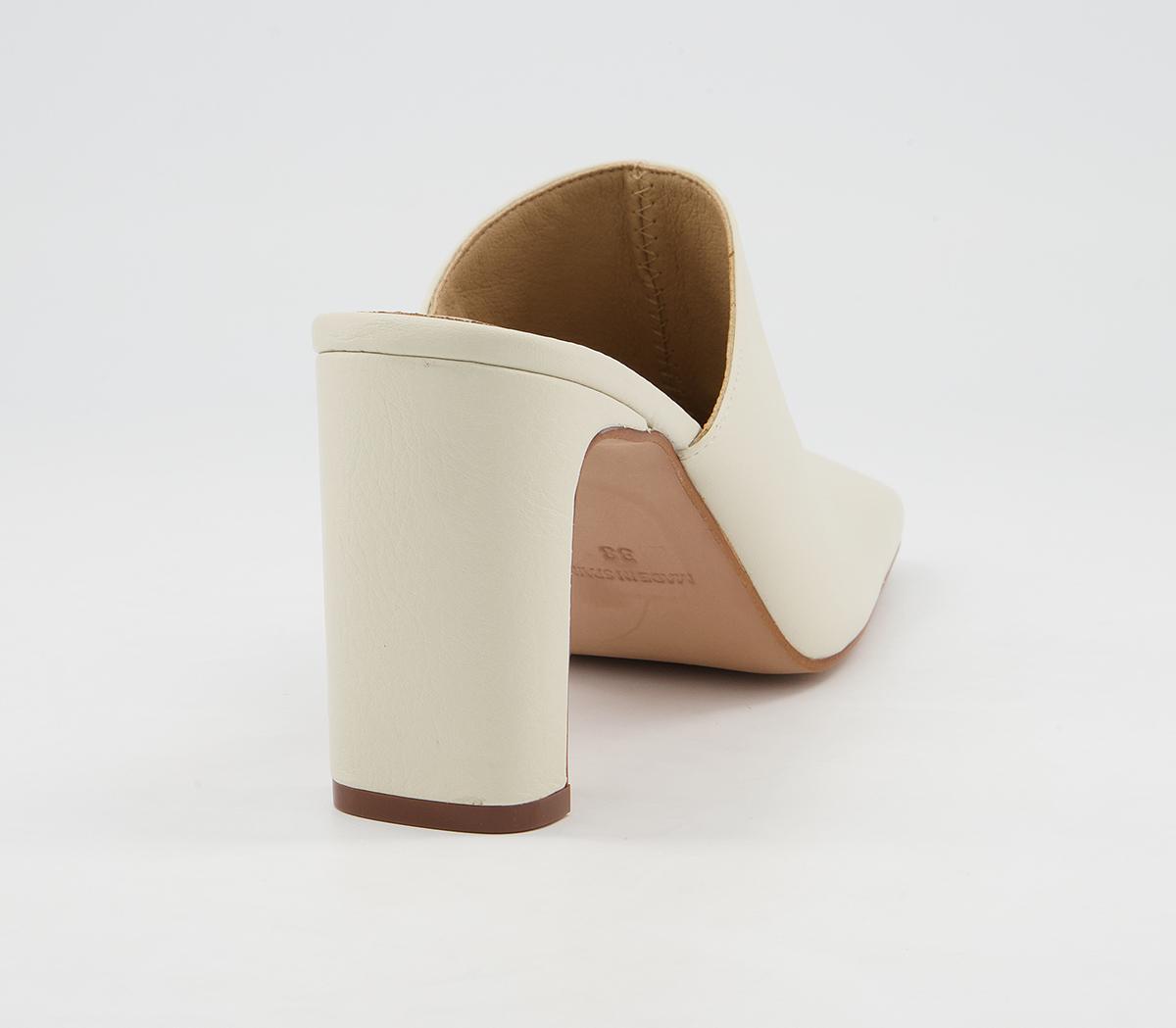 Office Mail Mule Mid Heels Office Mail Mule Mid Heels Off White Leather