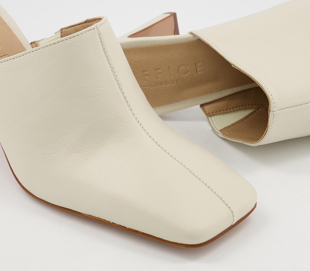 Office Mail Mule Mid Heels Office Mail Mule Mid Heels Off White Leather