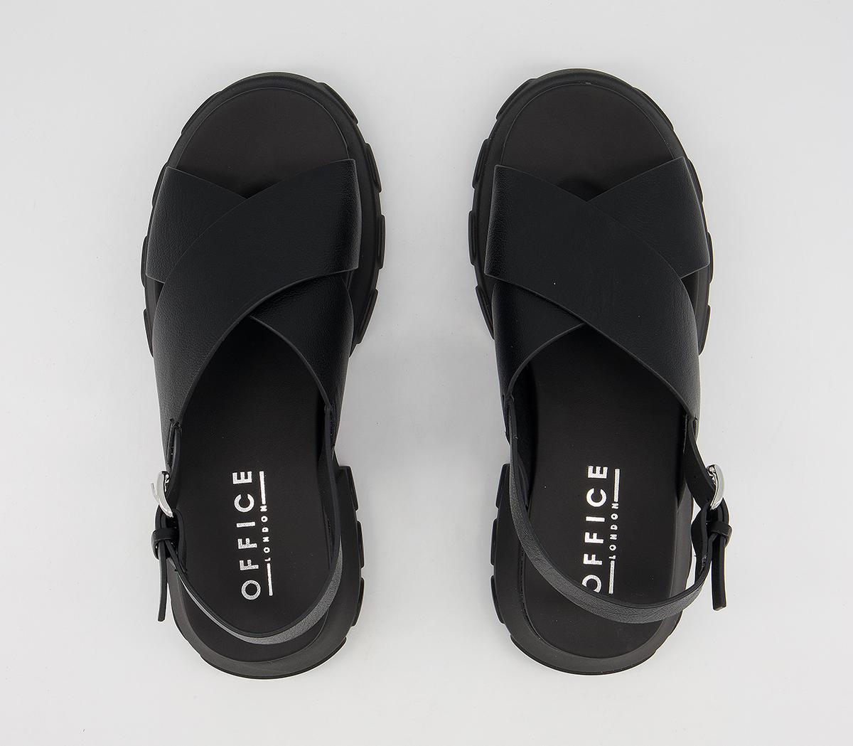 OFFICE Sweet Pea Sporty Cross Strap Sandals Black Women’s Sandals