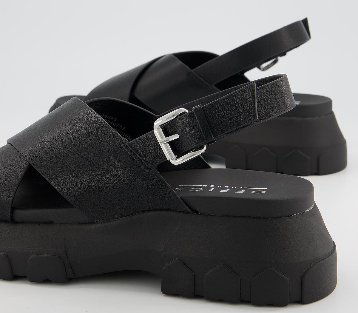 OFFICE Sweet Pea Sporty Cross Strap Sandals Black Women’s Sandals