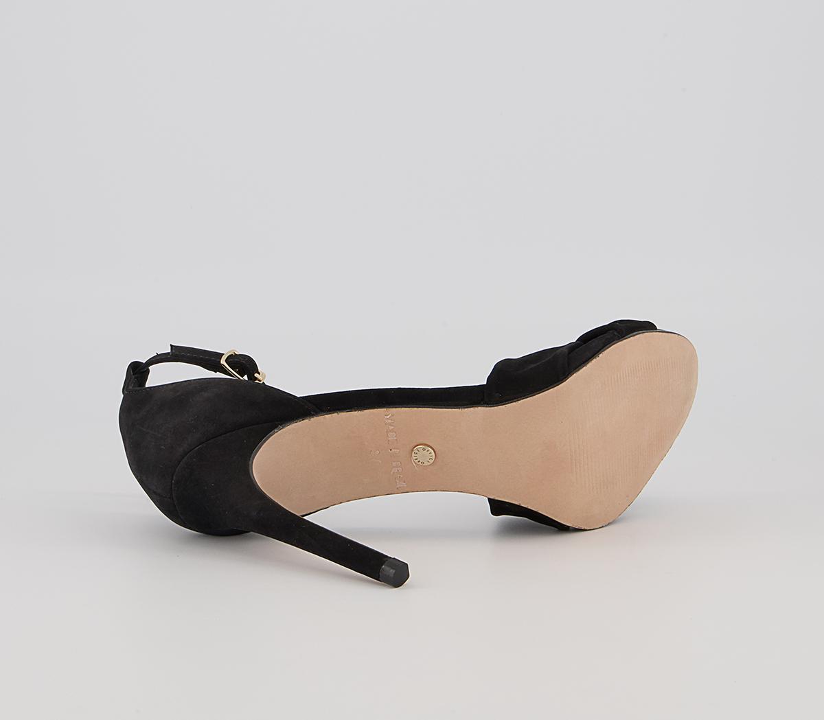 OFFICE Hacker Twist Vamp Stiletto Heeled Sandals OFFICE Hacker Twist Vamp Stiletto Heeled Sandals Black Nubuck