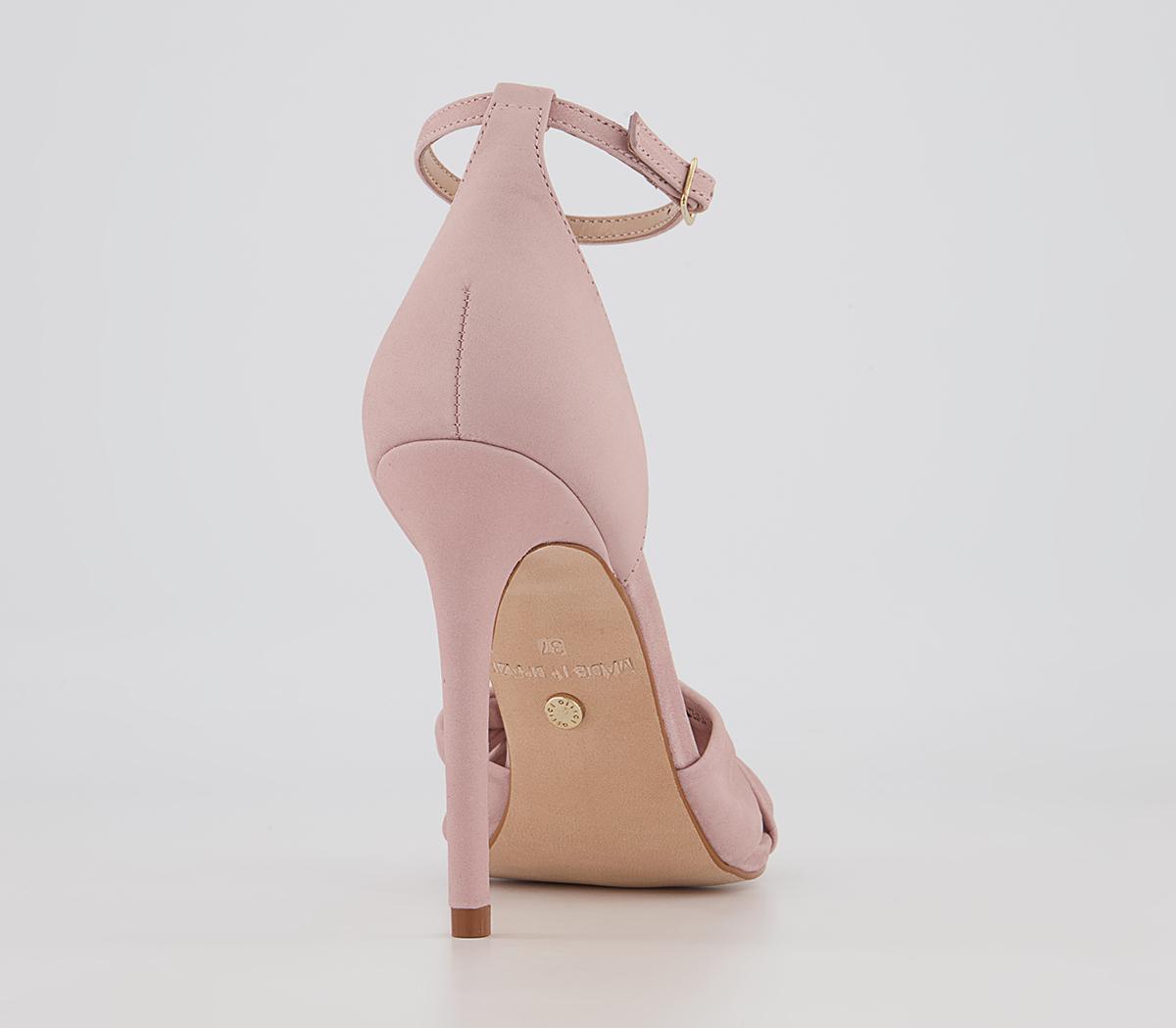 OFFICEHacker Twist Vamp Stiletto Heeled Sandals OFFICEHacker Twist Vamp Stiletto Heeled SandalsSoft Pink Nubuck