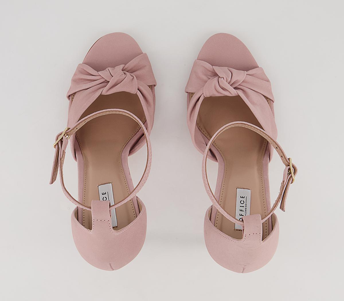 OFFICEHacker Twist Vamp Stiletto Heeled Sandals OFFICEHacker Twist Vamp Stiletto Heeled SandalsSoft Pink Nubuck