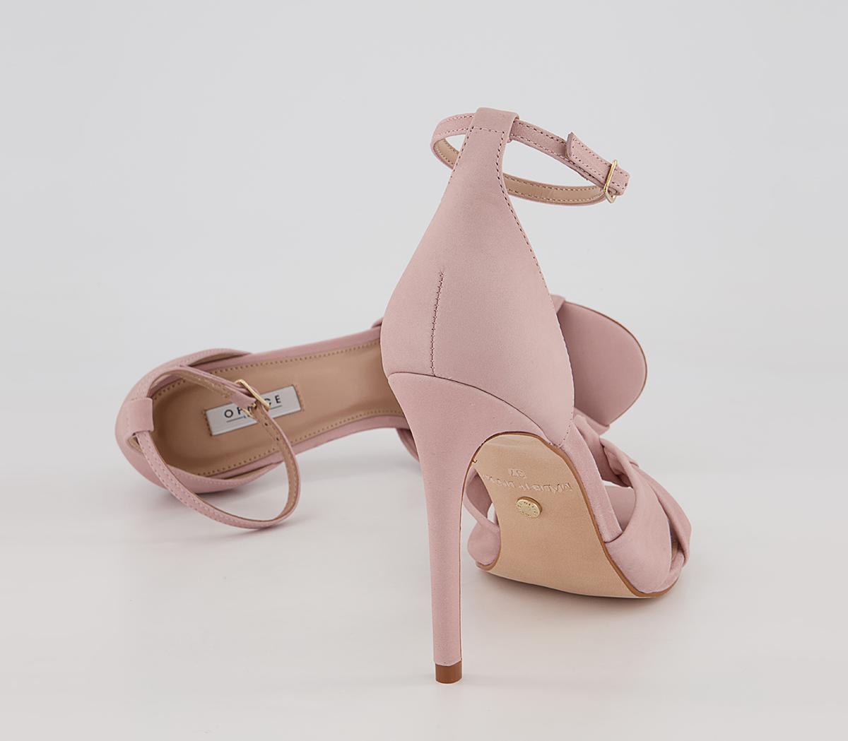 OFFICEHacker Twist Vamp Stiletto Heeled Sandals OFFICEHacker Twist Vamp Stiletto Heeled SandalsSoft Pink Nubuck