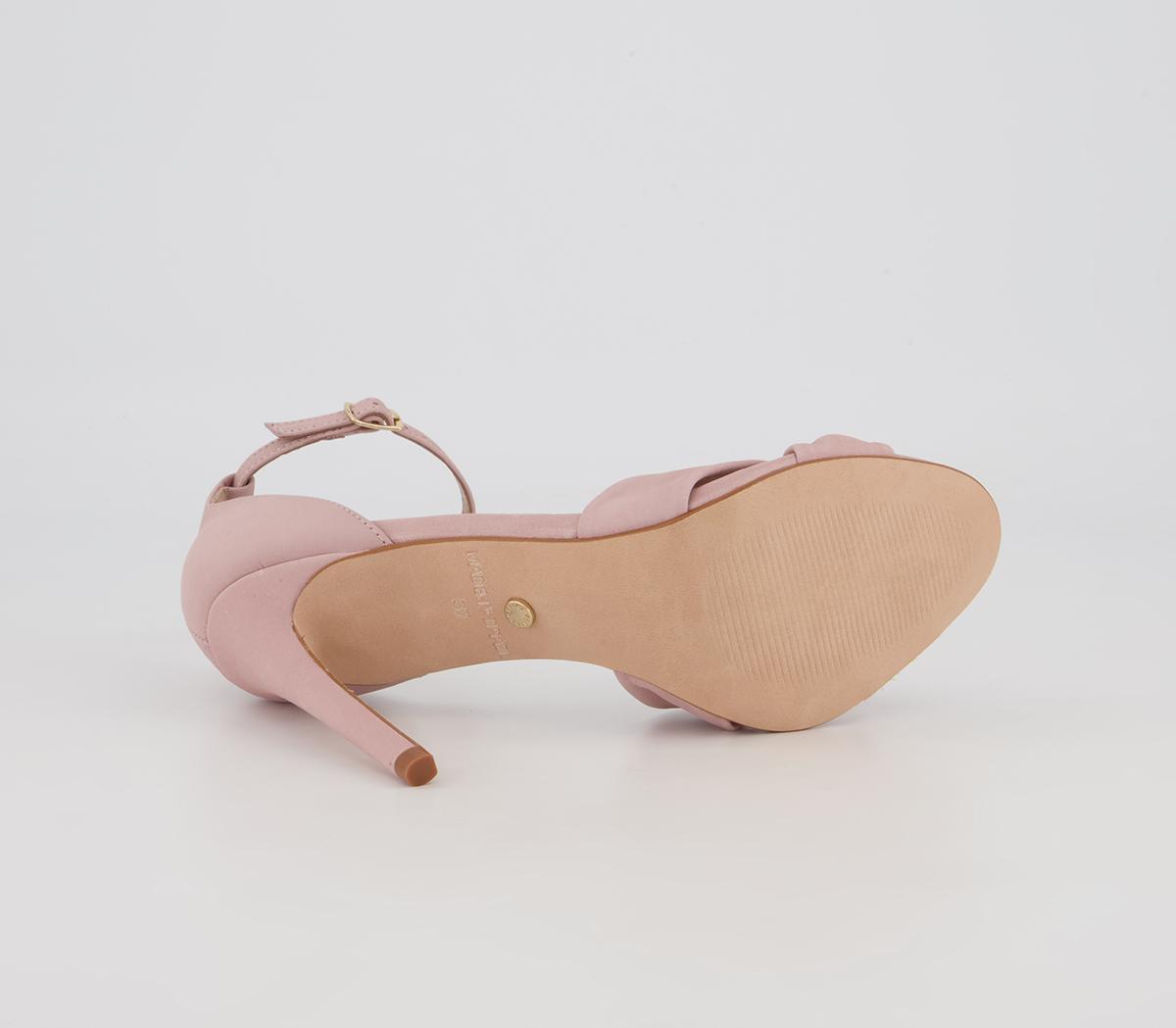 OFFICEHacker Twist Vamp Stiletto Heeled Sandals OFFICEHacker Twist Vamp Stiletto Heeled SandalsSoft Pink Nubuck