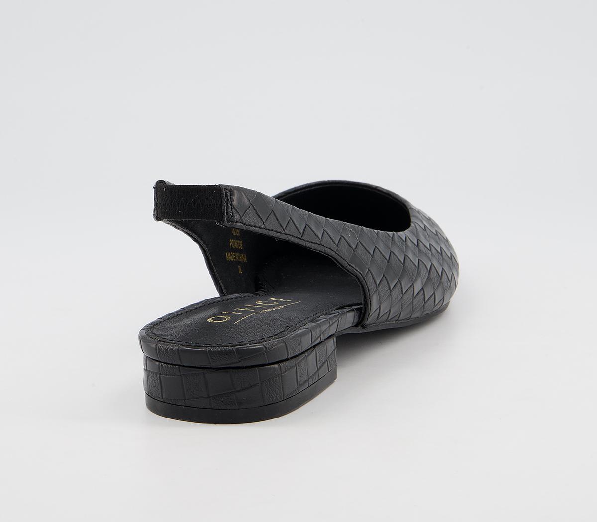 Office Fairyland Slingback Pointed Flats Office Fairyland Slingback Pointed Flats Black Weave