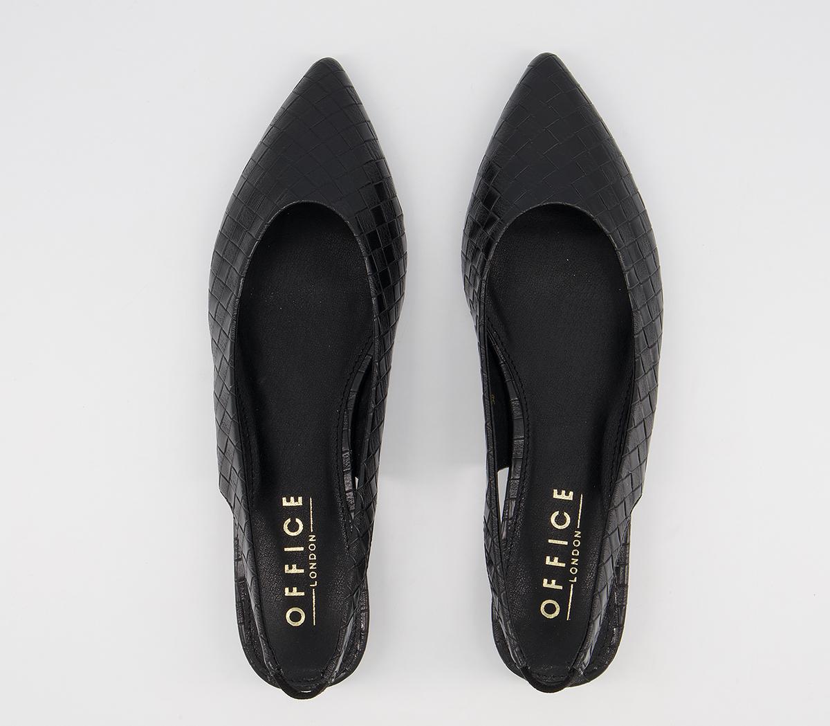 Office Fairyland Slingback Pointed Flats Office Fairyland Slingback Pointed Flats Black Weave