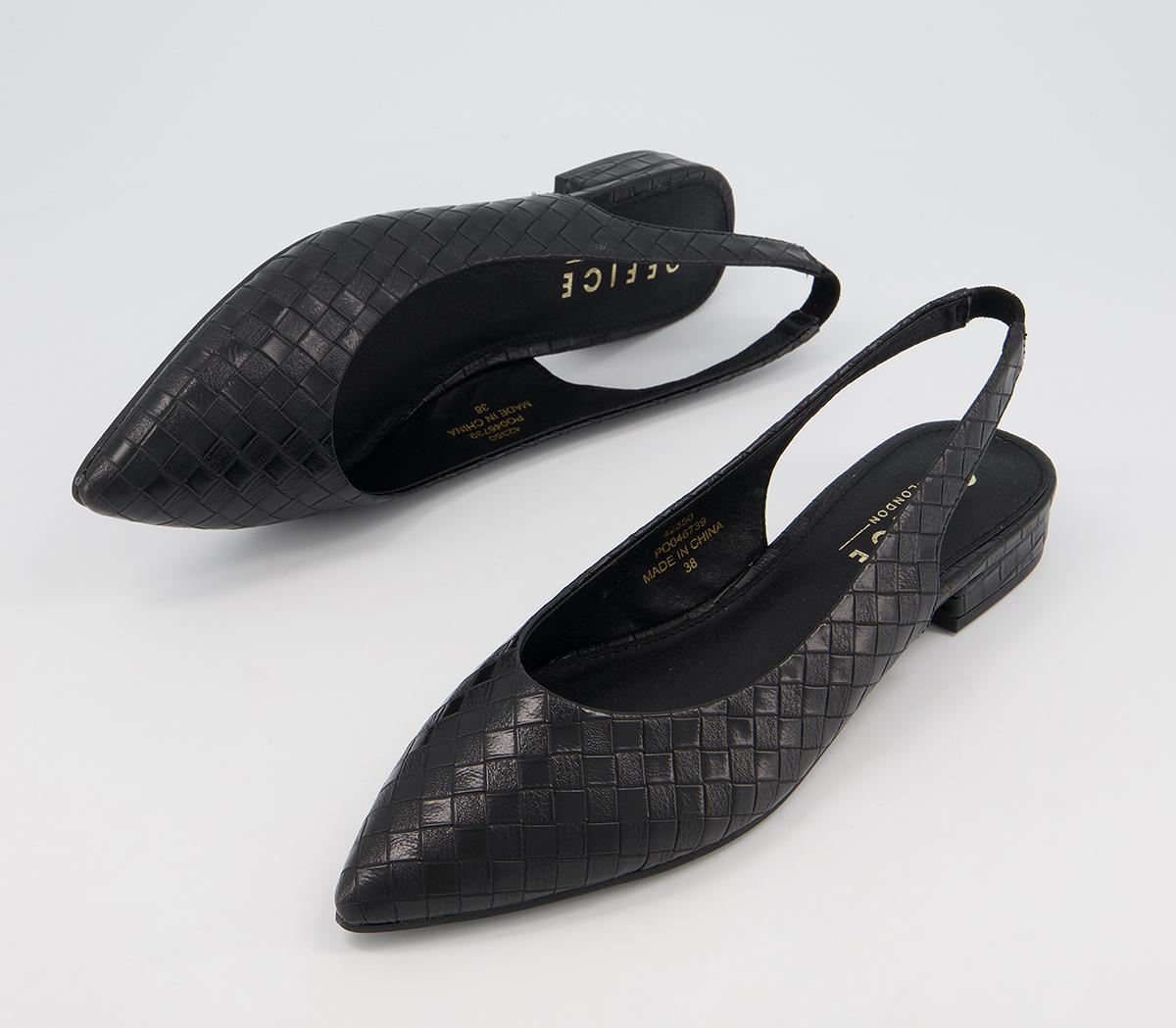 Office Fairyland Slingback Pointed Flats Office Fairyland Slingback Pointed Flats Black Weave